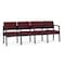 Lesro Lenox Steel 4 Seater with Center Arms, Wine/Mulberry (Red) Seat, Wine/Mulberry Back, 85.5 W 24.5 L LS4103 - alternate 1